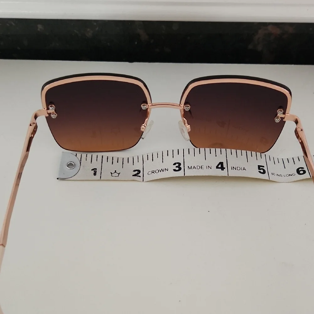 Express Brown Gradient Square Sunglasses